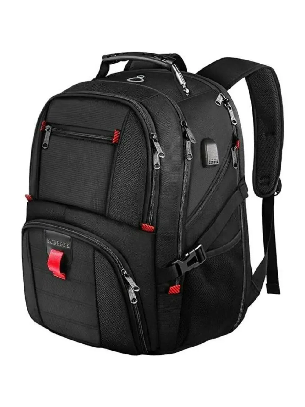 YOREPEK Travel Backpack Large 50L Water Resistant Laptop Bag USB Port Black